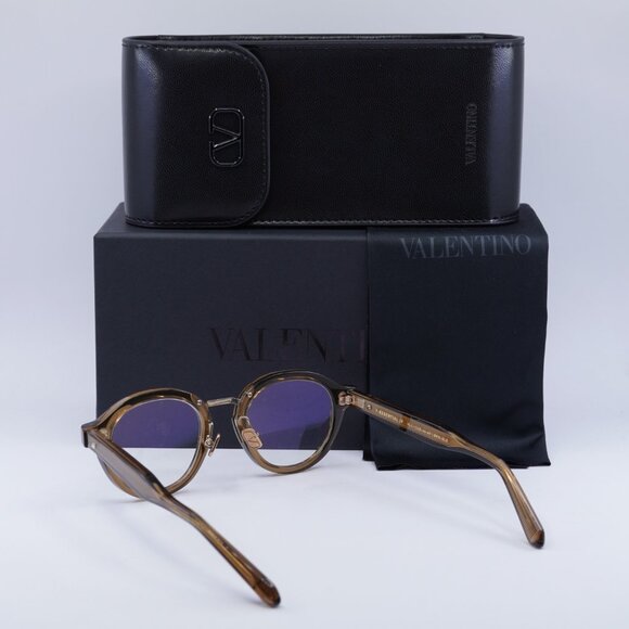 Valentino V-ESSENTIAL-IV VLX-132D AF Round Eyeglasses 46mm - Transparent Brown - Picture 4 of 11